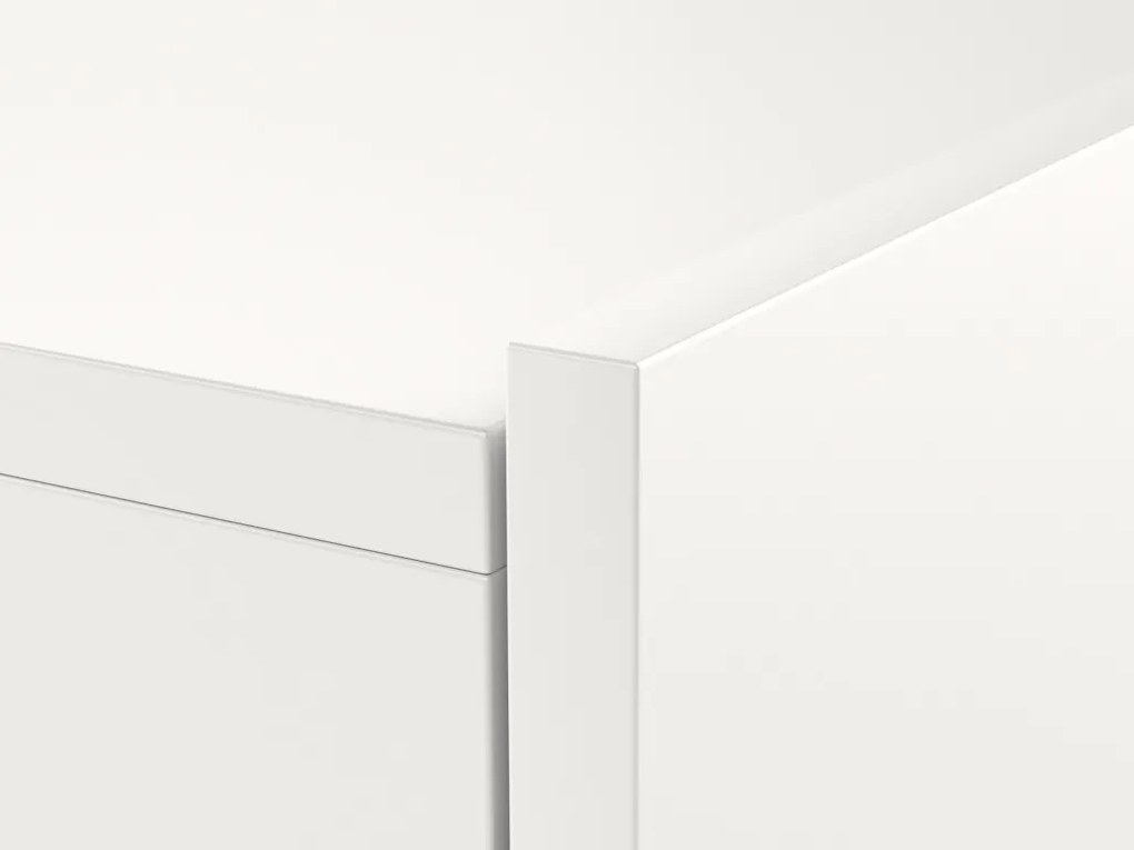 TV szekrény 240 cm fehér / fehér magasfény színkombinációban RGB LED világítással – SLANT