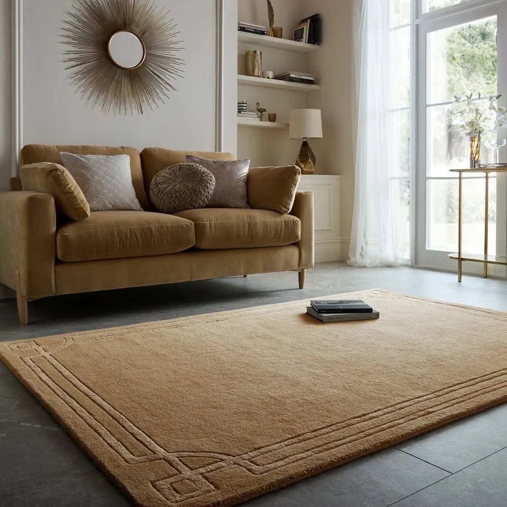 Terrakotta színű kézi szövésű gyapjú szőnyeg 120x170 cm Gatsby – Flair Rugs
