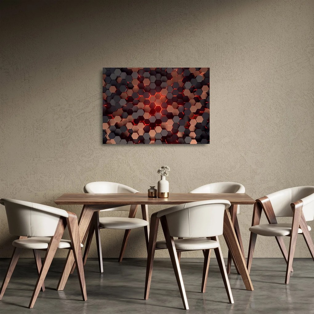 Kép - Futurisztikus absztrakció (üvegen) (70x50 cm)