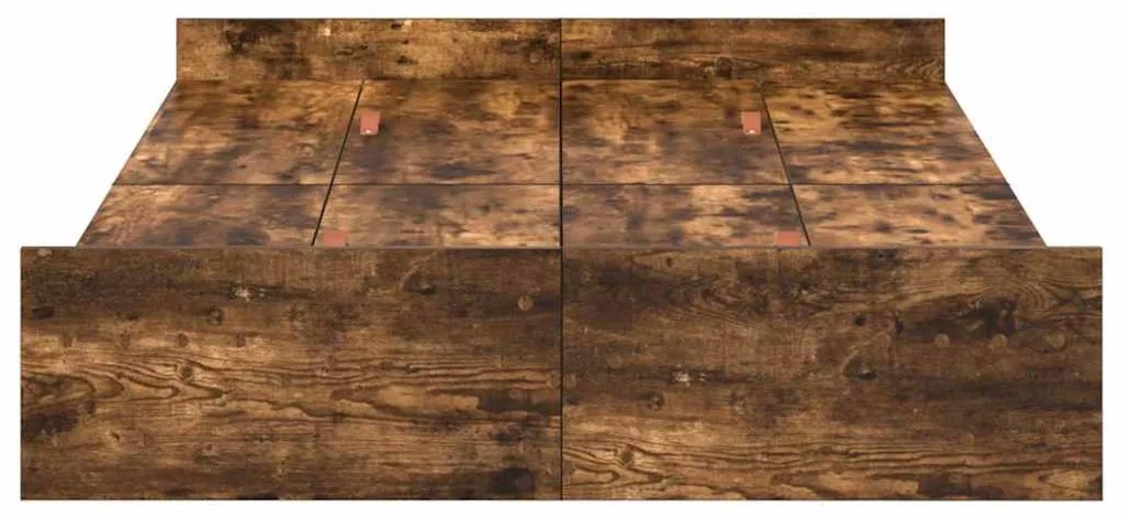 Ágykeret tárolóval fiókkal Füstölt tölgy 120 x 200 cm Faanyag