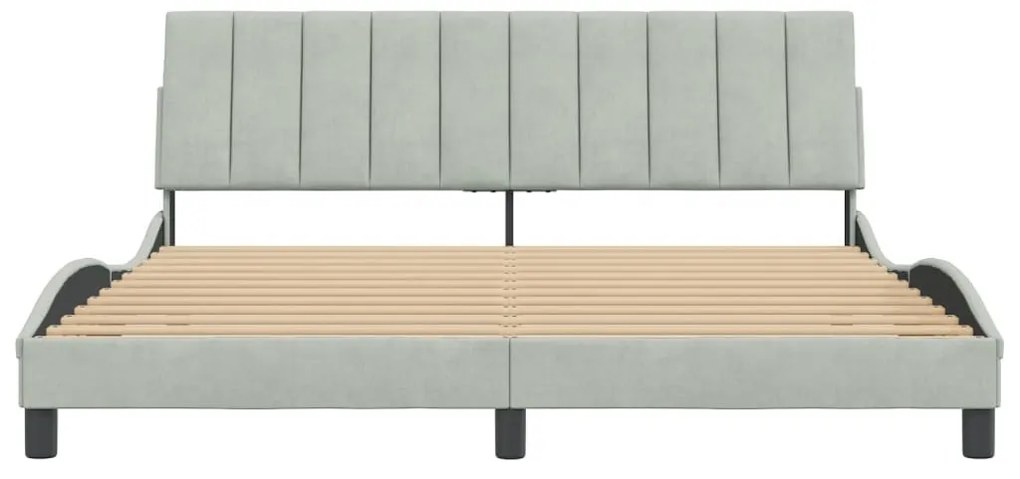 világosszürke bársony ágykeret matrac nélkül Hanko 180 x 200 cm