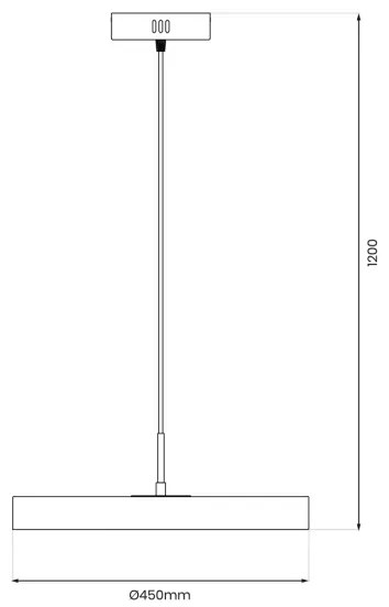 LED Csillár zsinóron DISC LED/38W/230V átm. 45 cm fekete