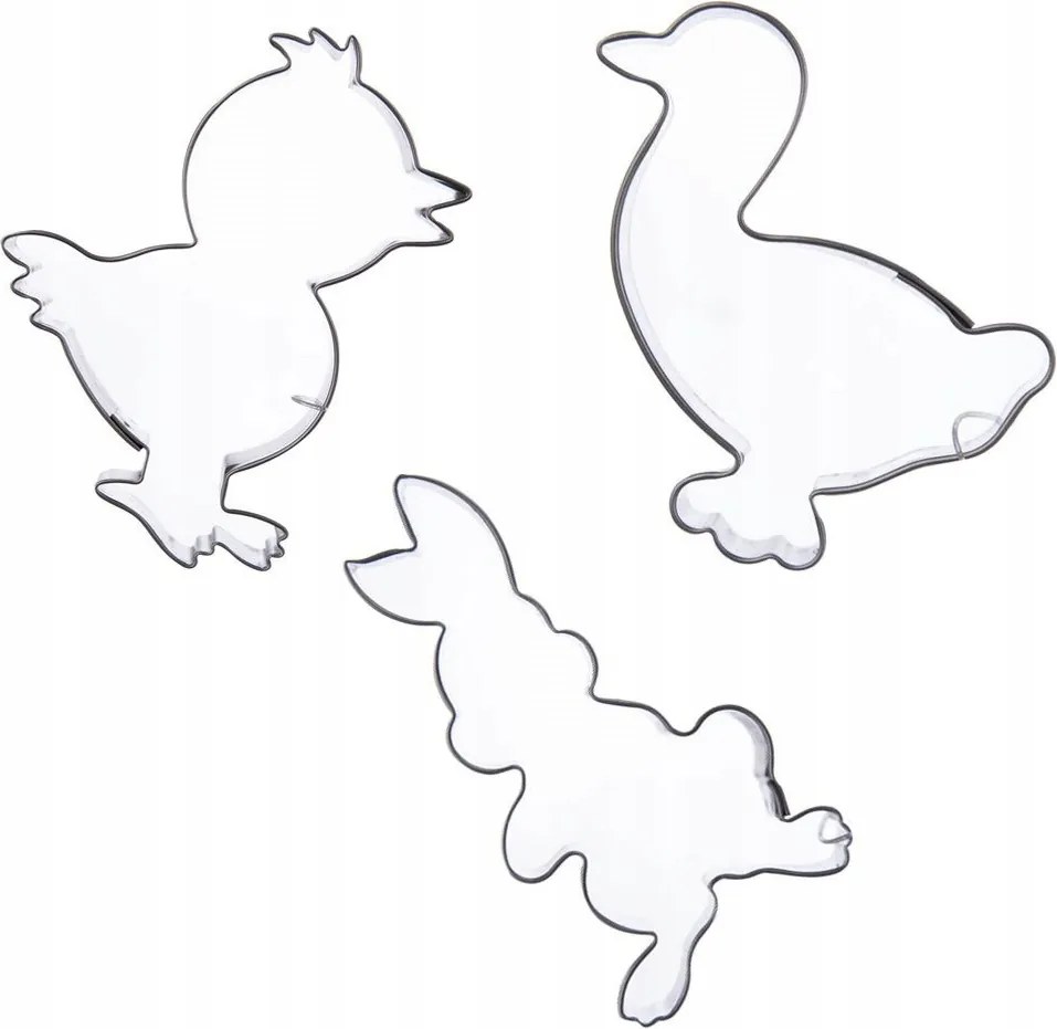 Lyukasztó Húsvéti Kekszformák Nyúl Csirke Liba 3 Db-os