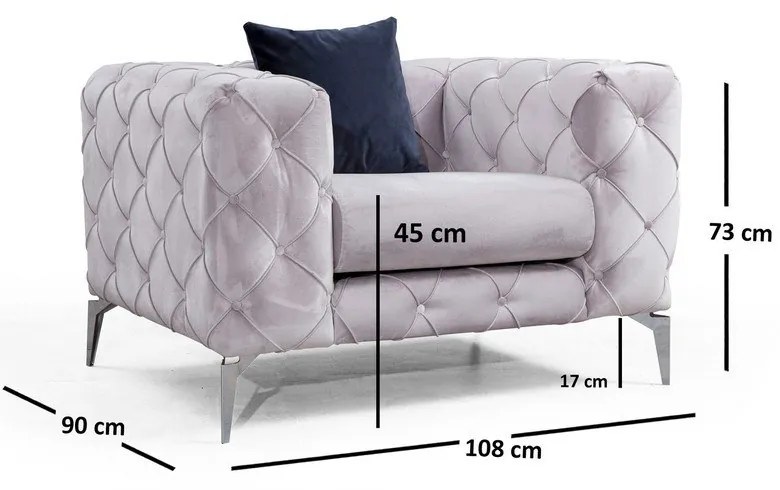 Világosszürke fotel Como – Artie