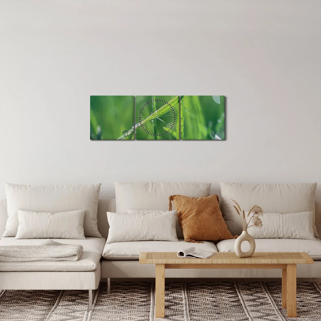 Harmat cseppek képe (órával) (90x30 cm)