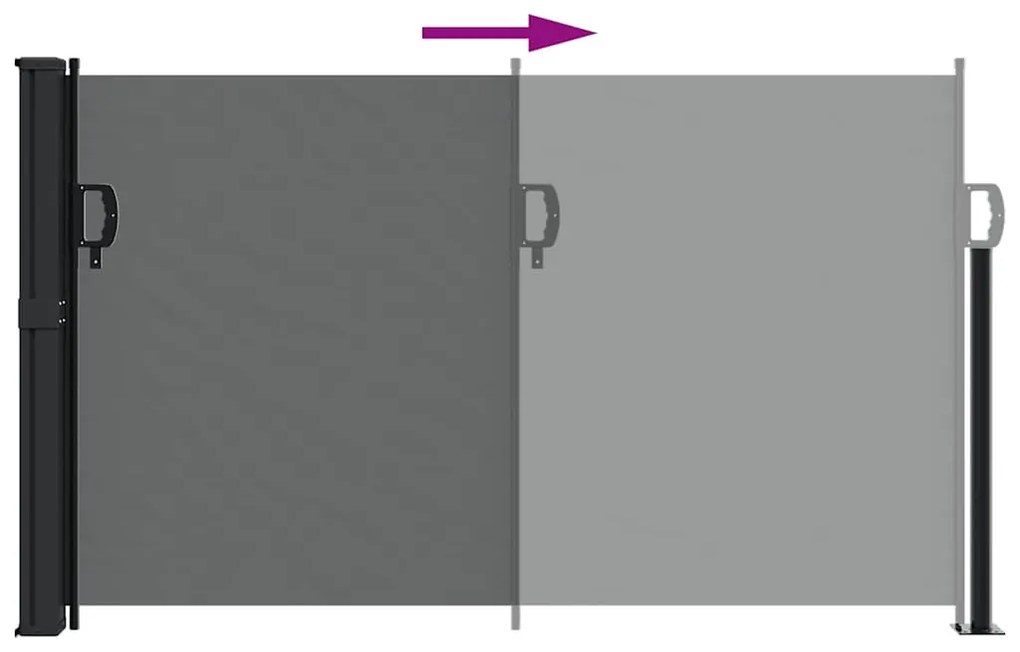 antracitszürke behúzható oldalsó napellenző 117 x 300 cm
