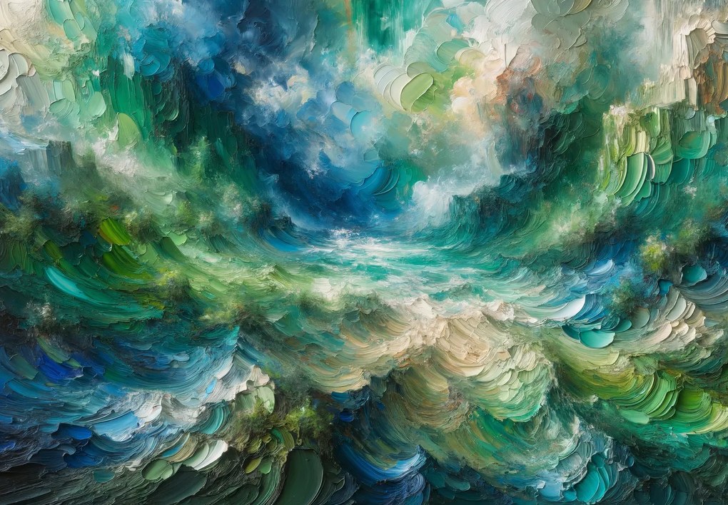 Fotótapéta - Zöld-kék absztrakció (147x102 cm)