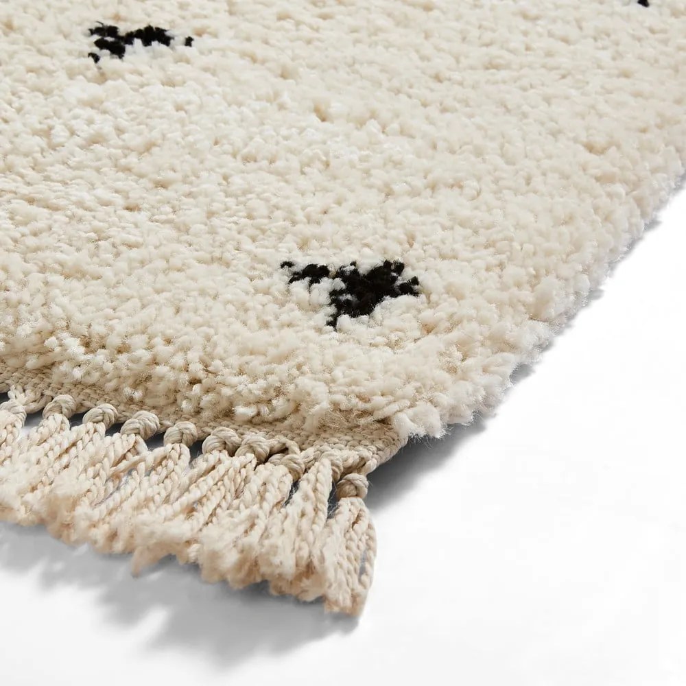 Boho Dots fehér-fekete szőnyeg, 120 x 170 cm - Think Rugs