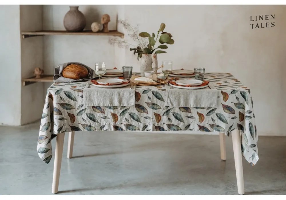 Len asztalterítő 140x140 cm Golden Fall – Linen Tales