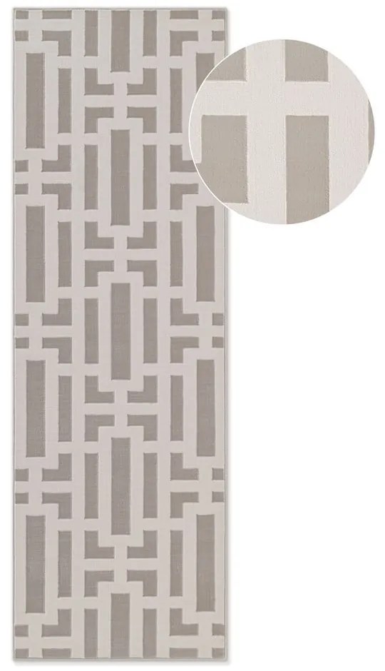 Szürke-krémszínű futószőnyeg 80x240 cm Perles Onyx – Elle Decoration