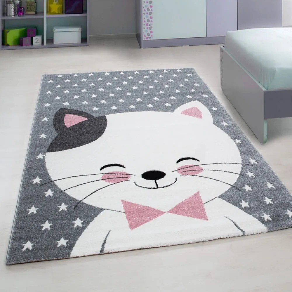 Rózsaszín-szürke gyerek szőnyeg 80x150 cm Kids – Ayyildiz Carpets