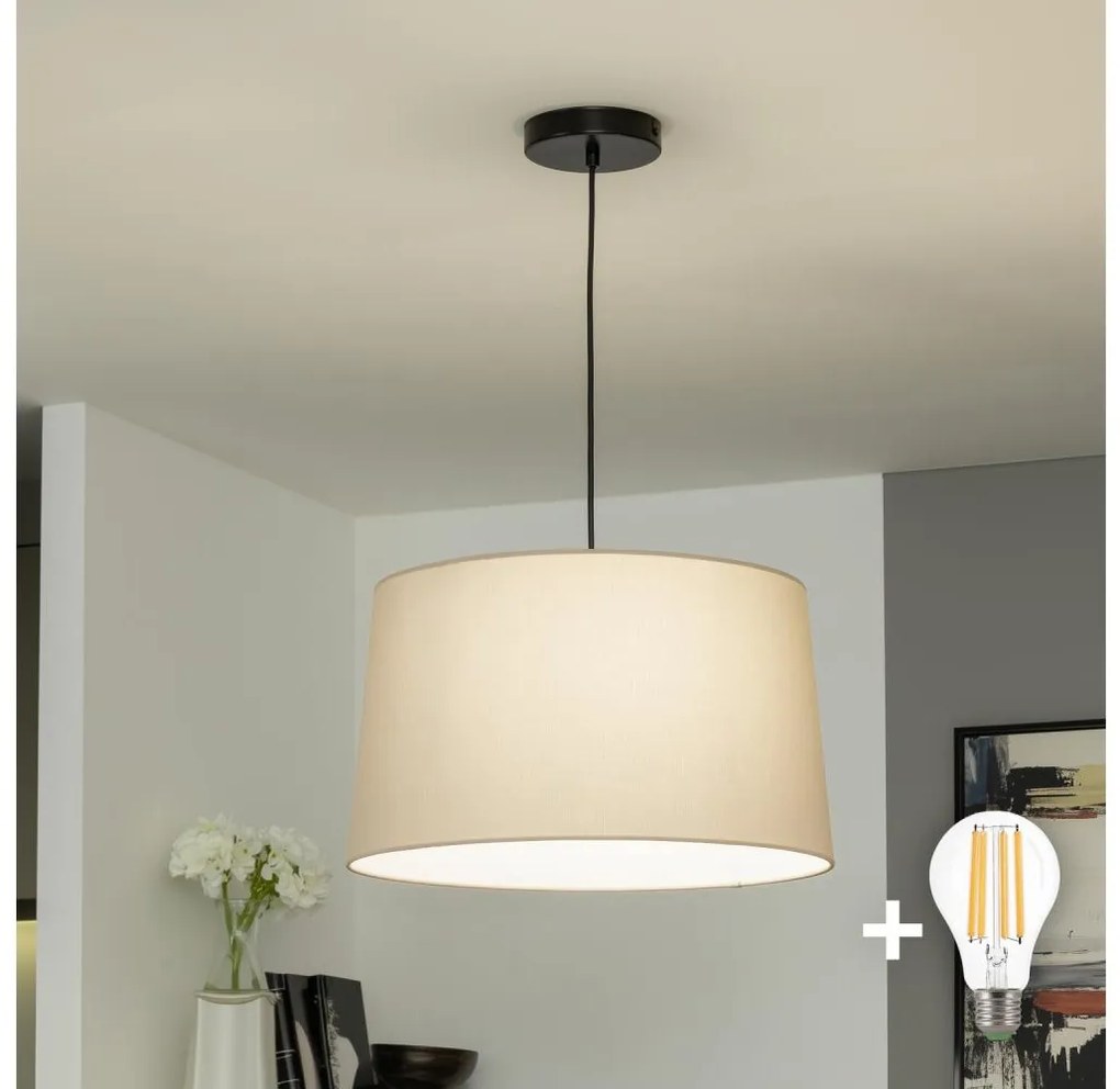 Brilagi - LED függőlámpa kábellel CERIA 1xE27/40W/230V átmérő 45 cm bézs