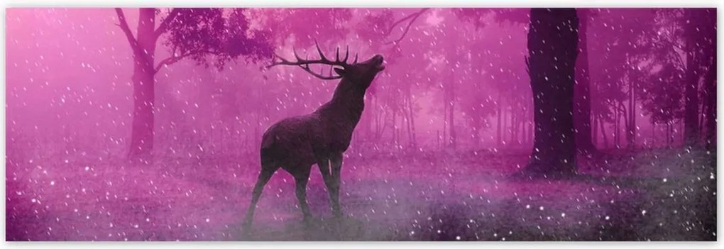 Poszterek 200x66 Szarvas a varázslatos erdőben