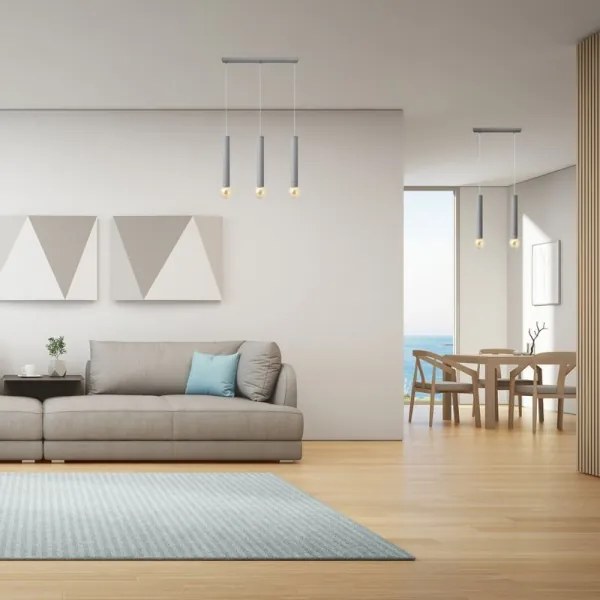 Csillár zsinóron TUBA 3xE27/15W/230V ezüst