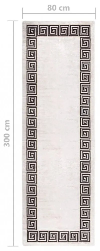 világosbézs csúszásmentes mosható szőnyeg 80 x 300 cm