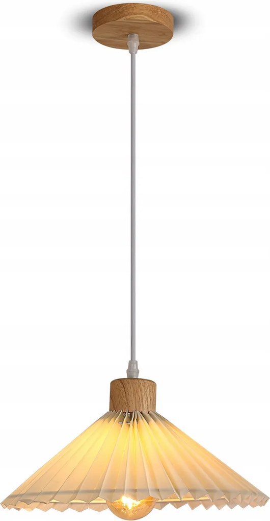 Żyrandol Plisowany Żyrandol z Tkaniny Regulowany Przewód Zawieszenia 30 cm