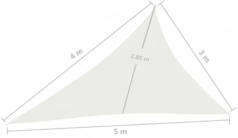 fehér HDPE napvitorla 160 g/m² 3 x 4 x 5 m