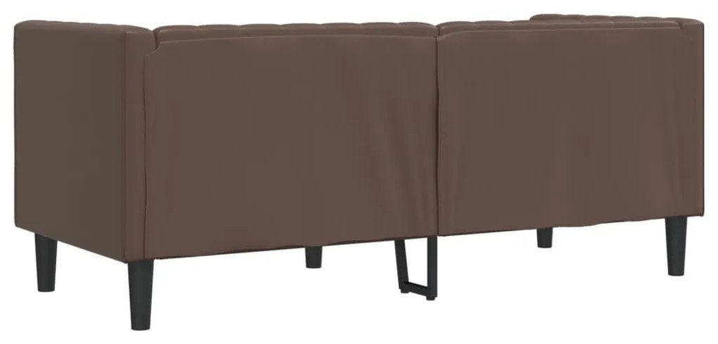 vidaXL 2 személyes barna műbőr Chesterfield kanapé