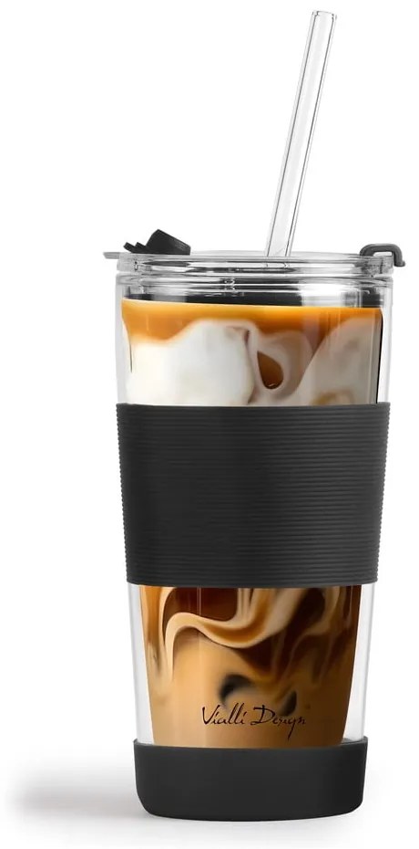 Fekete termobögre 600 ml Fuori – Vialli Design
