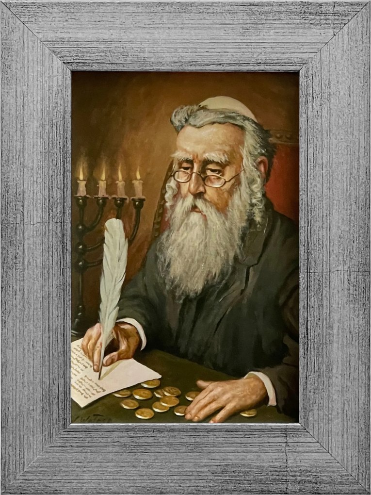 Vászonkép 20x15 Pénzszámláló Zsidó Ezüst Keret