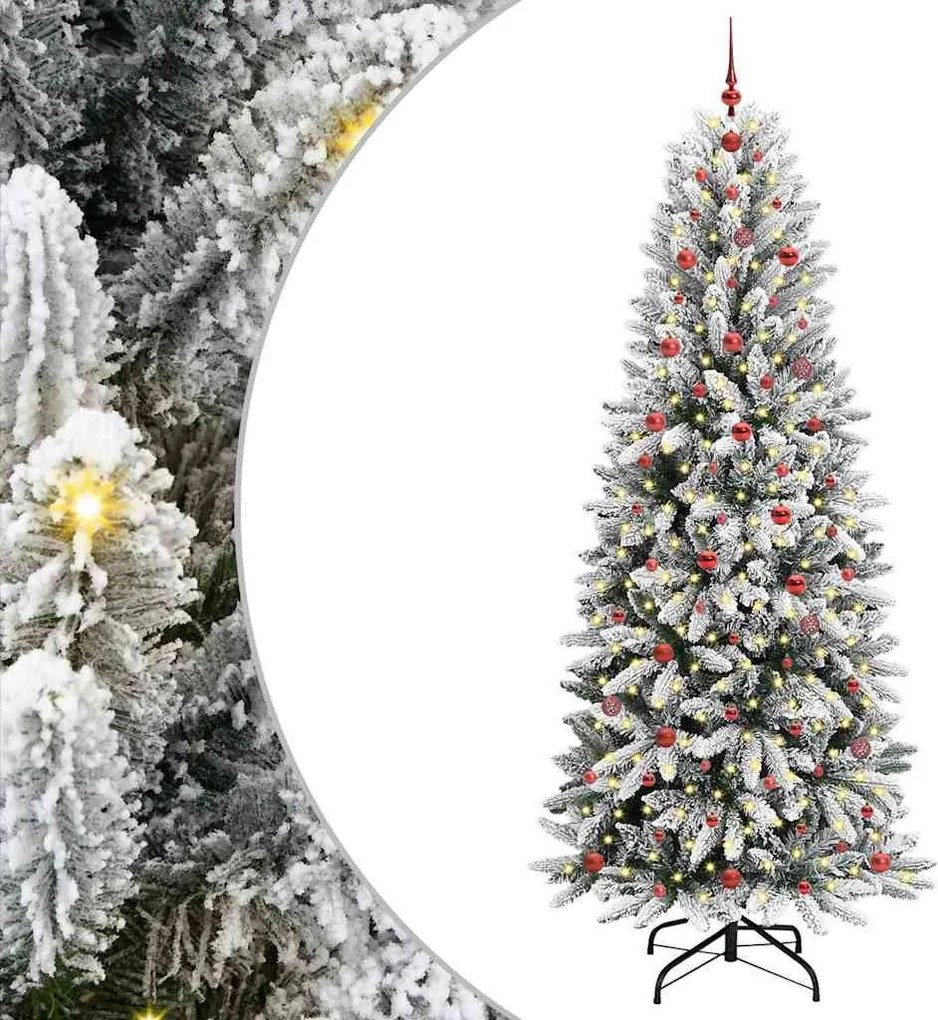 vidaXL Mű karácsonyfa Fehér 240 cm PVC és Műanyag és Acél és PE