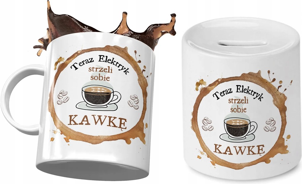 Villanyszerelőnek Bögre Ajándék persely szett fényképes nyomtatással