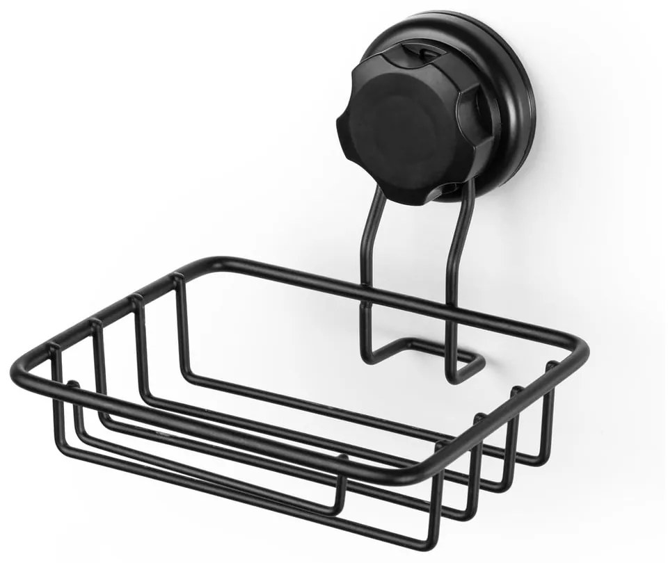 Bestlock Black Soap &amp; Sponge Holder fekete öntapadós fali szappantartó - Compactor