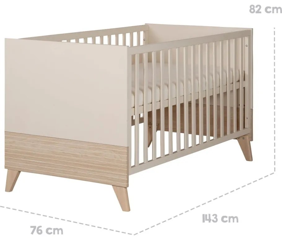 Bézs babaágy állítható magassággal 70x140 cm Sidney – Roba