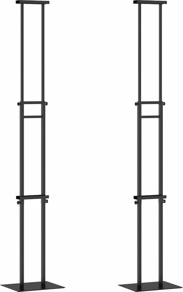 vidaXL Kiállító Állvány 2 pcs Fekete 30 x 23,5 x 210 cm Acél