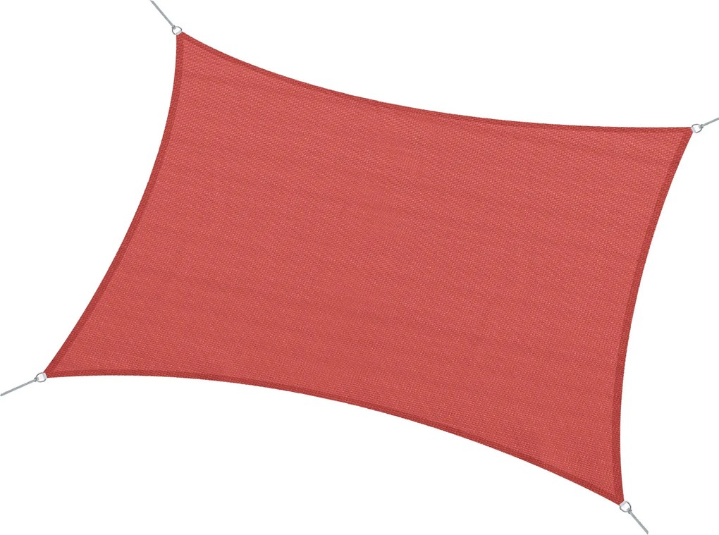 Outsunny Téglalap alakú Árnyékoló Vitorla 4x6m Külső UV Védelem Vászon 185g/m² HDPE, kert, terasz, szabadtéri patio, medence, erkély, terrakotta tégla