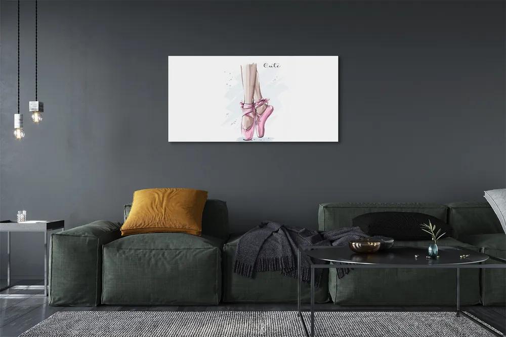 Üvegképek rózsaszín balettcipő 100x50 cm