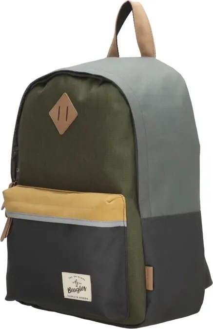 Szürke-zöld vízálló iskolai hátizsák „Smile”