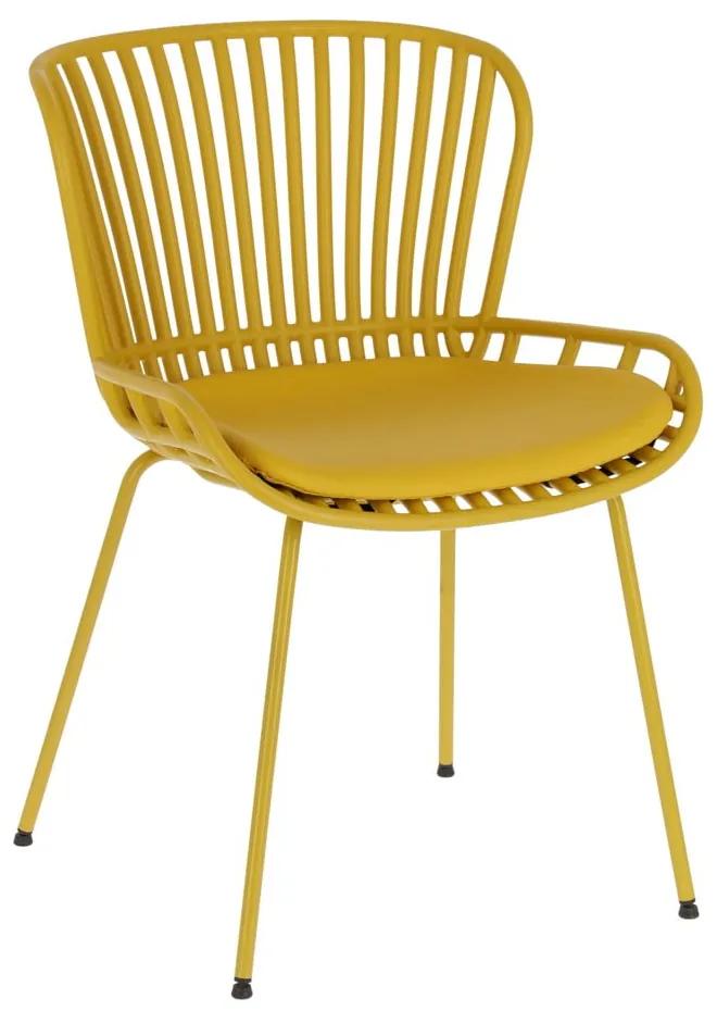 Surpik mustársárga acélszerkezetű kerti szék - La Forma