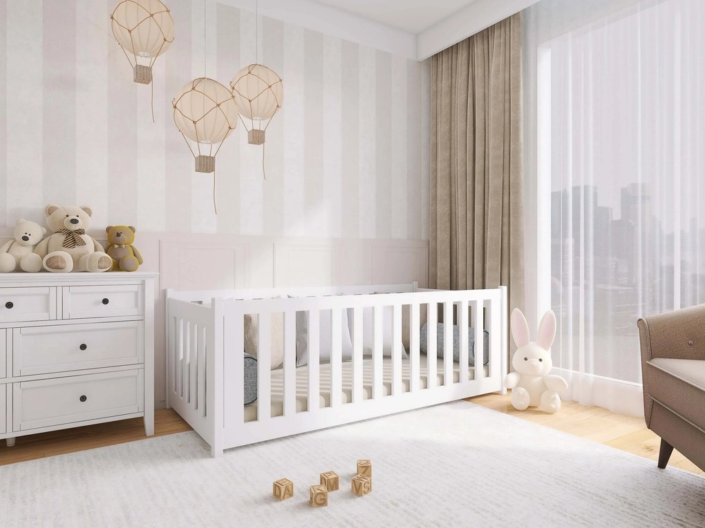Gyerekágy 90 cm Connie (ágyráccsal) (fehér). Akció -10%. 1012929