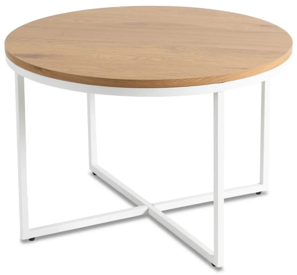 Stolik HANTEL Dąb Złoty/Biały