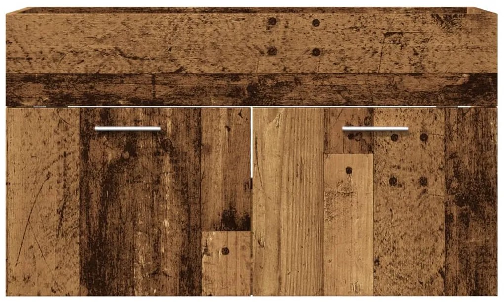 Antik fa színű szerelt fa mosdószekrény 90x38,5x46 cm