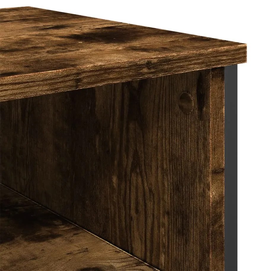 füstös tölgy színű szerelt fa tálalóasztal 100x35x74,5 cm
