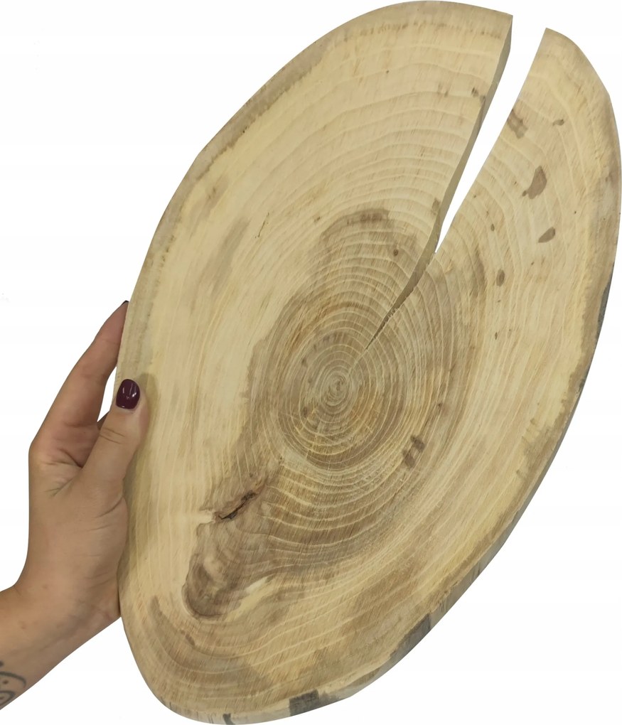 Fa korong szeletelt fa csiszolt Szilikon fa tálca 30-35cm hosszú