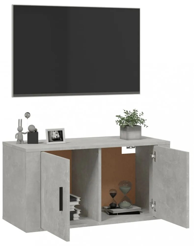 betonszürke fali TV-szekrény 80x34,5x40 cm