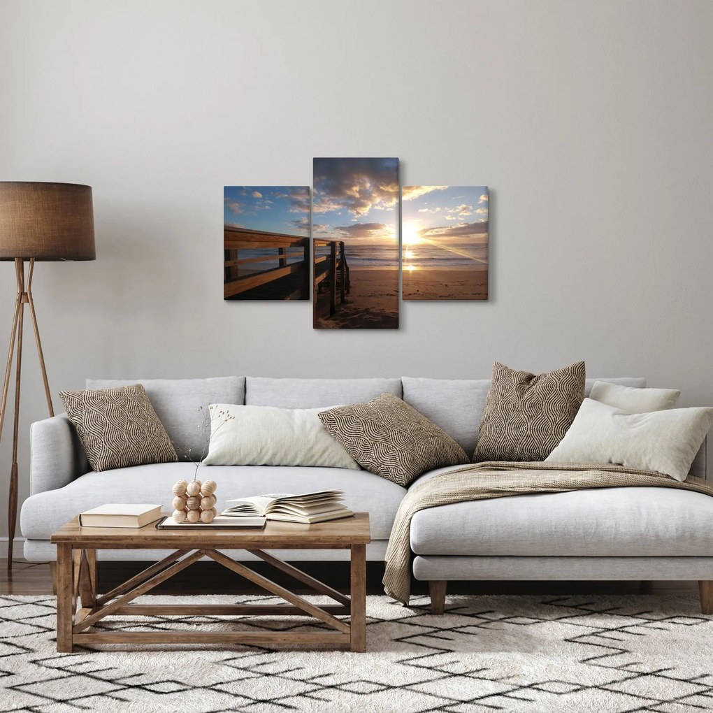 A móló, a strand és a tenger képe (90x60 cm)