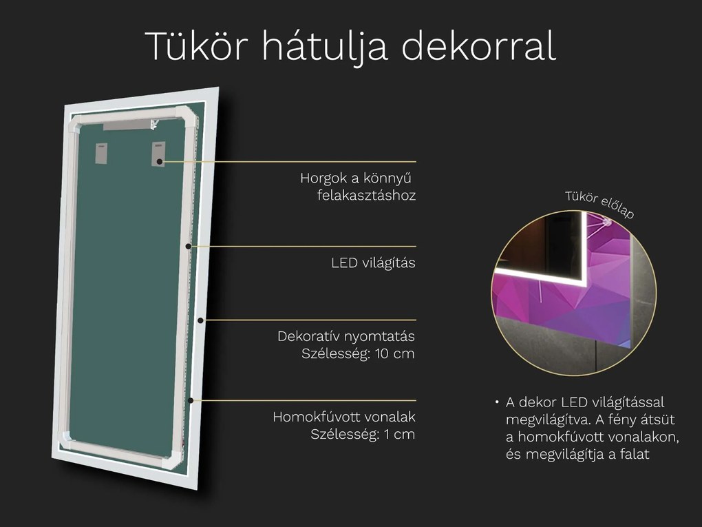 LED tükör dekorral D1