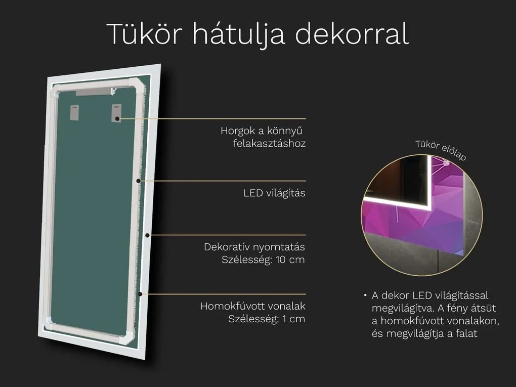 LED tükör dekorral D5