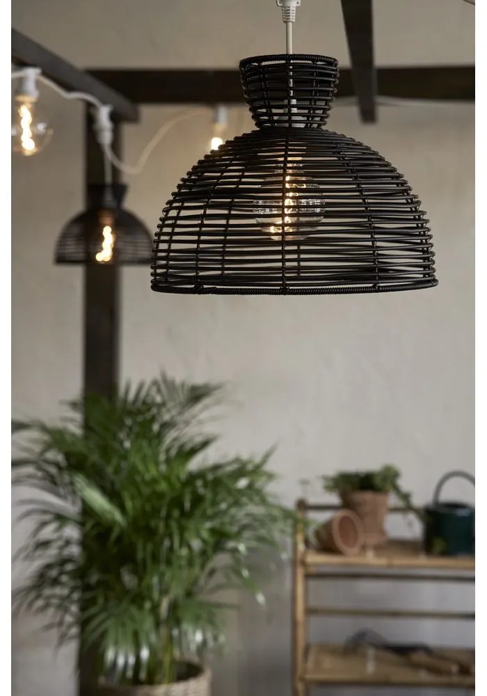 Runde fekete kültéri mennyezeti lámpa búra, ø 37,5 cm - Star Trading