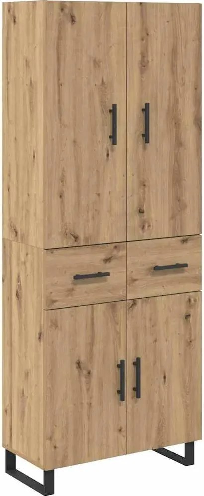 vidaXL Magasfiú fiókkal 2 pcs Artisan tölgy 69,5 x 34 x 180 cm
