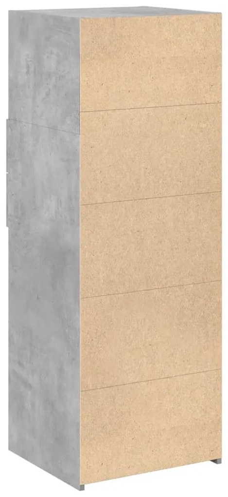 betonszürke szerelt fa magasszekrény 45 x 42,5 x 124 cm