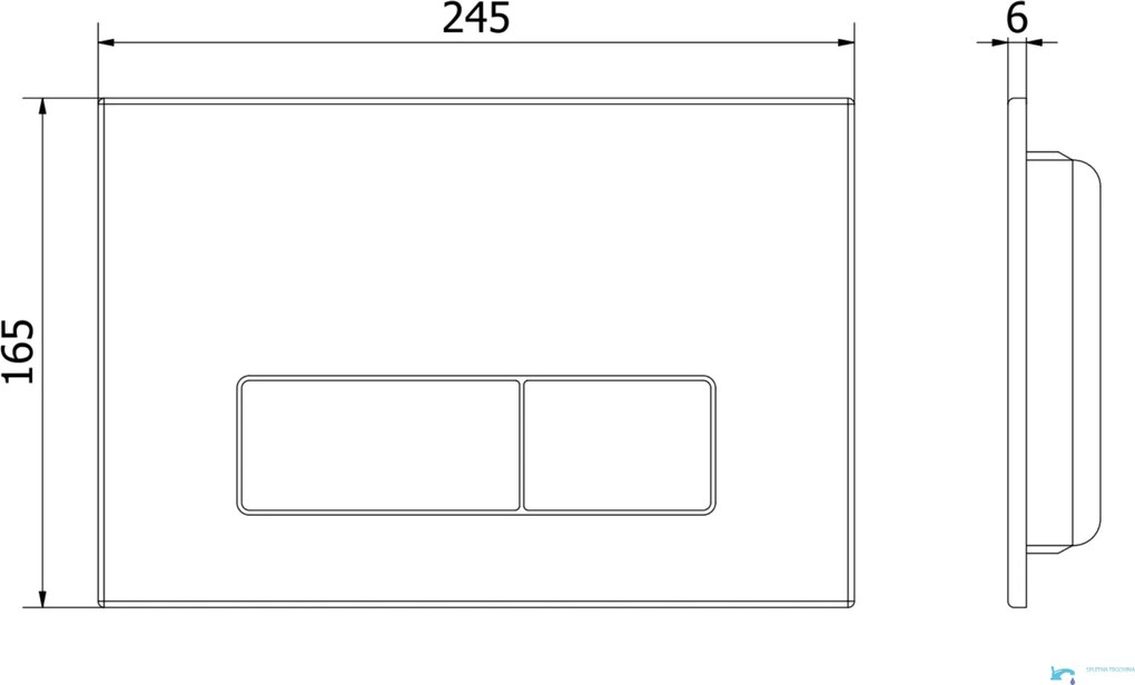 Öblítőlap MEXEN BW1737 Geberit rendszerhez, kétmennyiséges öblítéssel, matt fekete felülettel