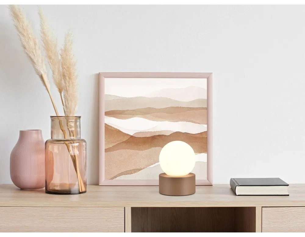 Fehér-barna asztali lámpa (magasság 17 cm) Countess – Reality