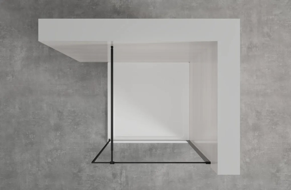Erga Paris, Beépíthető zuhanykabin 120x200 cm, fekete keretben, 8 mm-es átlátszó üveg, fekete profil, ERG-V02-PARIS-120x200-BF