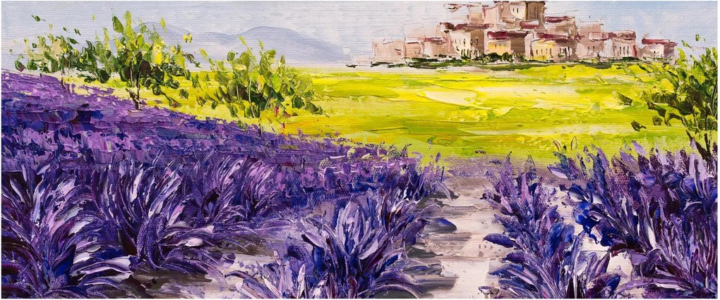 Kép - Provence, franciaország, olajfestmény (120x50 cm)