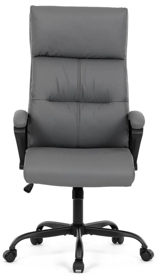 Scaun pivotant de birou confortabil în gri cu tapițerie din piele artificială. KA-Y346